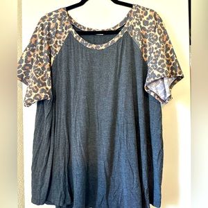 Chic soul- Cheetah sleeve blouse